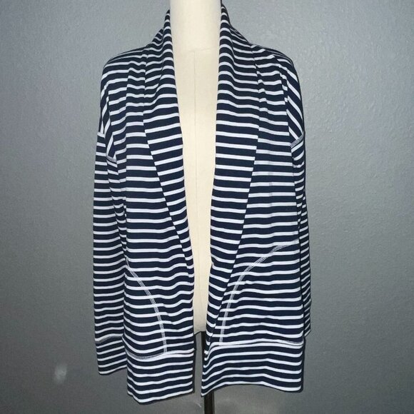 VINEYARD VINES SAILOR BRETON STRIPE Knit Women's JACKET Navy & White Coastal M - Picture 1 of 14